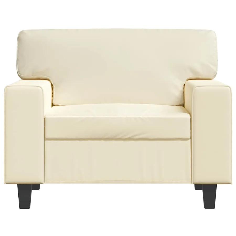 Fauteuil Crème 60 cm Similicuir - 4