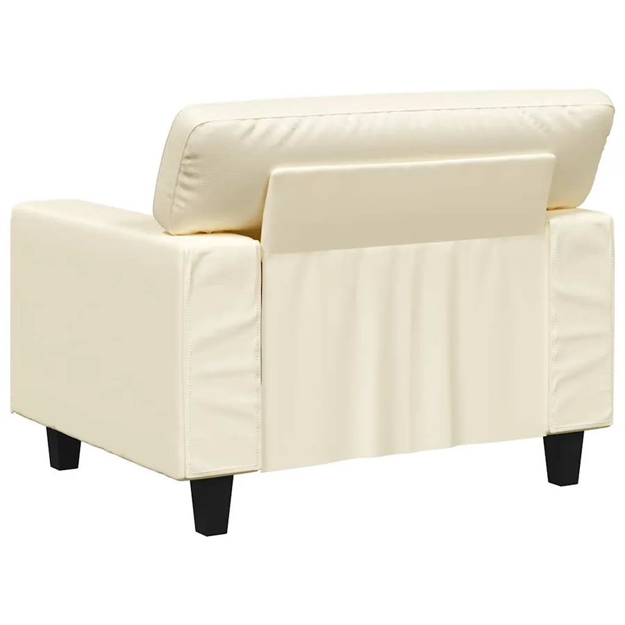Fauteuil Crème 60 cm Similicuir - 6
