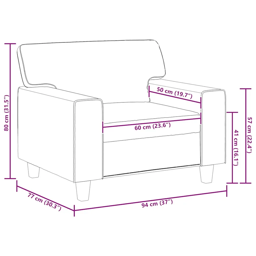 Fauteuil Crème 60 cm Similicuir - 9
