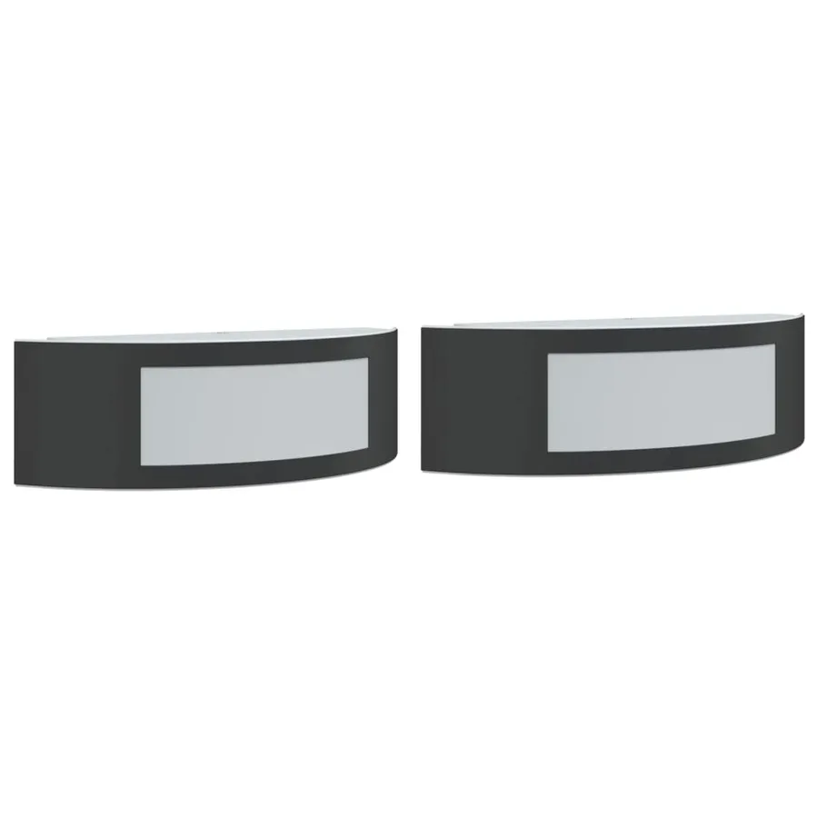 Appliques murales d'extérieur 2 pcs noir acier inoxydable - 2