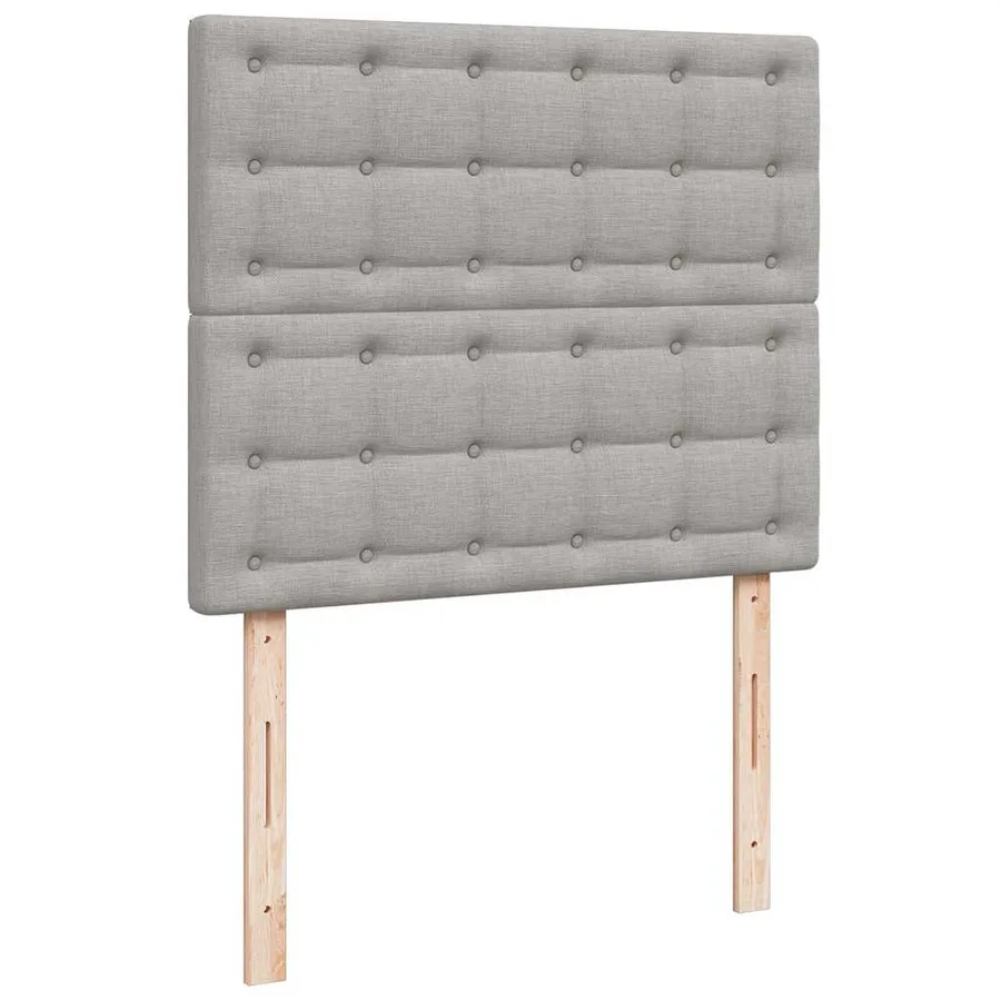 Sommier à lattes de lit et matelas gris clair 120x190 cm tissu - 7