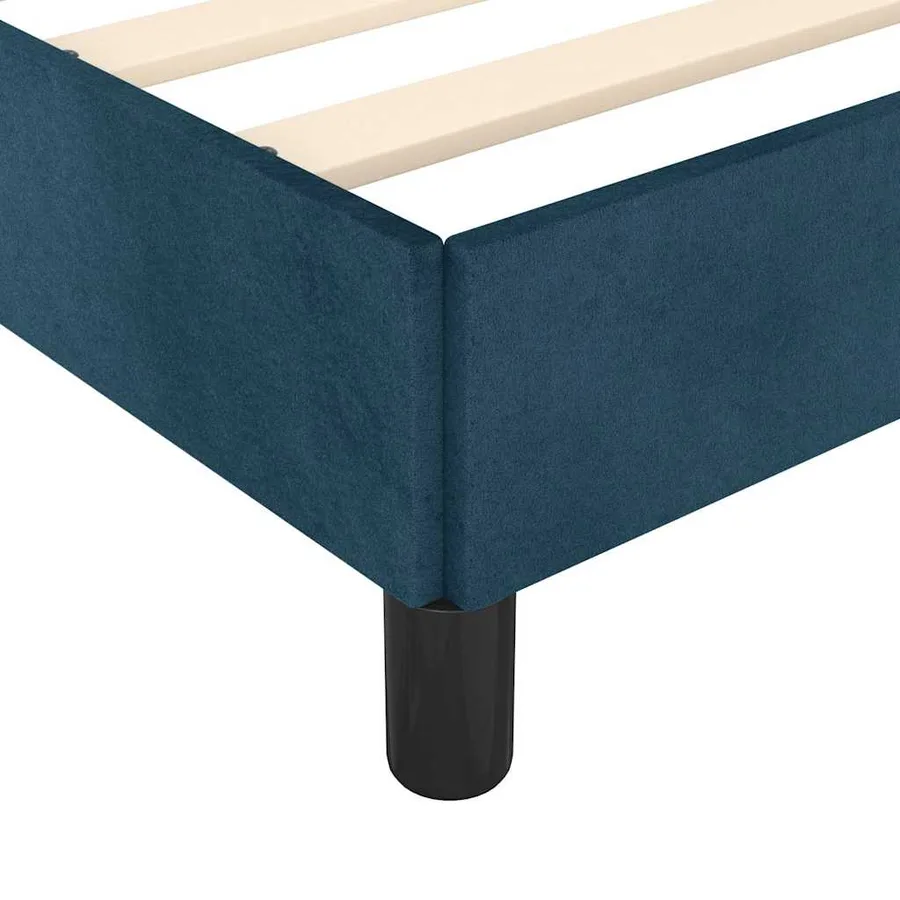 Cadre de lit sans matelas bleu foncé 120x190 cm velours - 9
