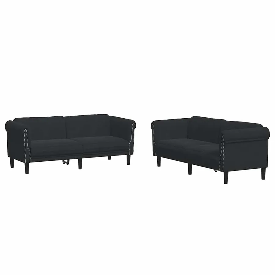 Ensemble de canapés 2 pcs noir velours - 2