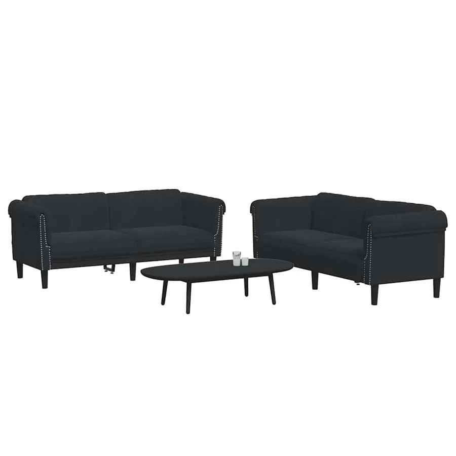 Ensemble de canapés 2 pcs noir velours - 3