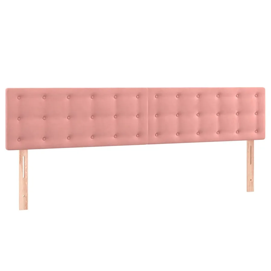 Sommier à lattes de lit avec matelas rose 120x190 cm velours - 7