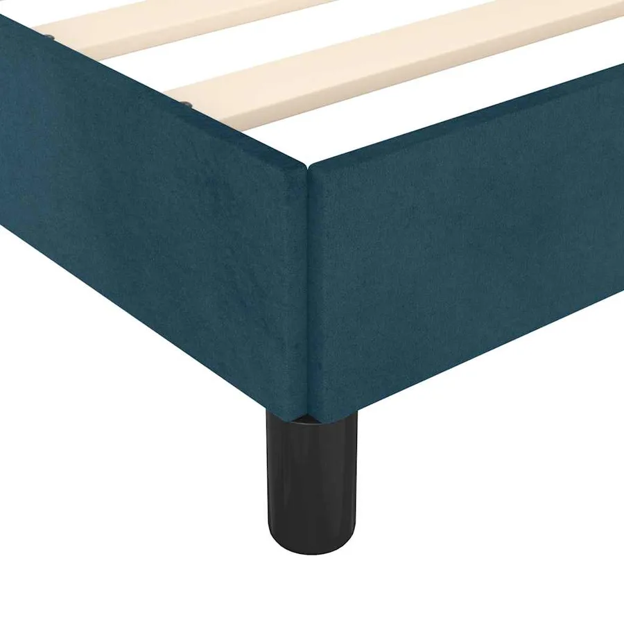 Cadre de lit sans matelas bleu foncé 120x190 cm velours - 9