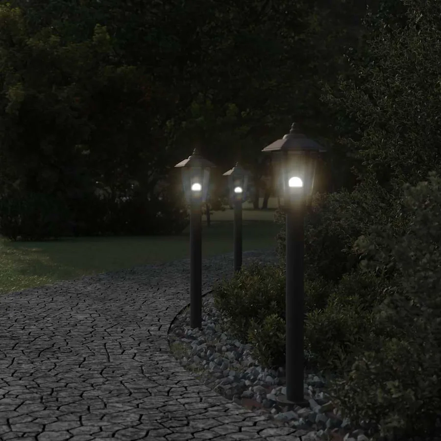 Lampadaire d'extérieur noir 80 cm acier inoxydable - 3