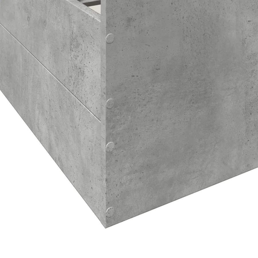 Cadre de lit avec tiroirs sans matelas gris béton 200x200 cm - 8