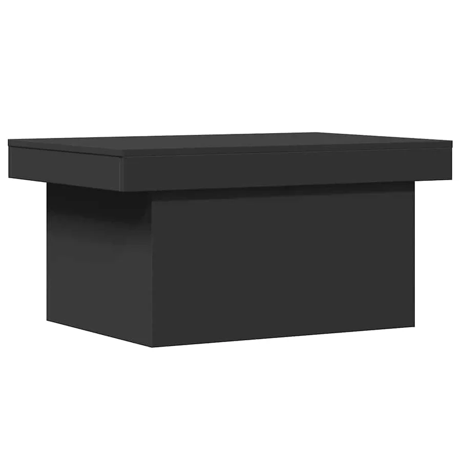 Table basse noir 80x55x40 cm bois d'ingénierie - 2