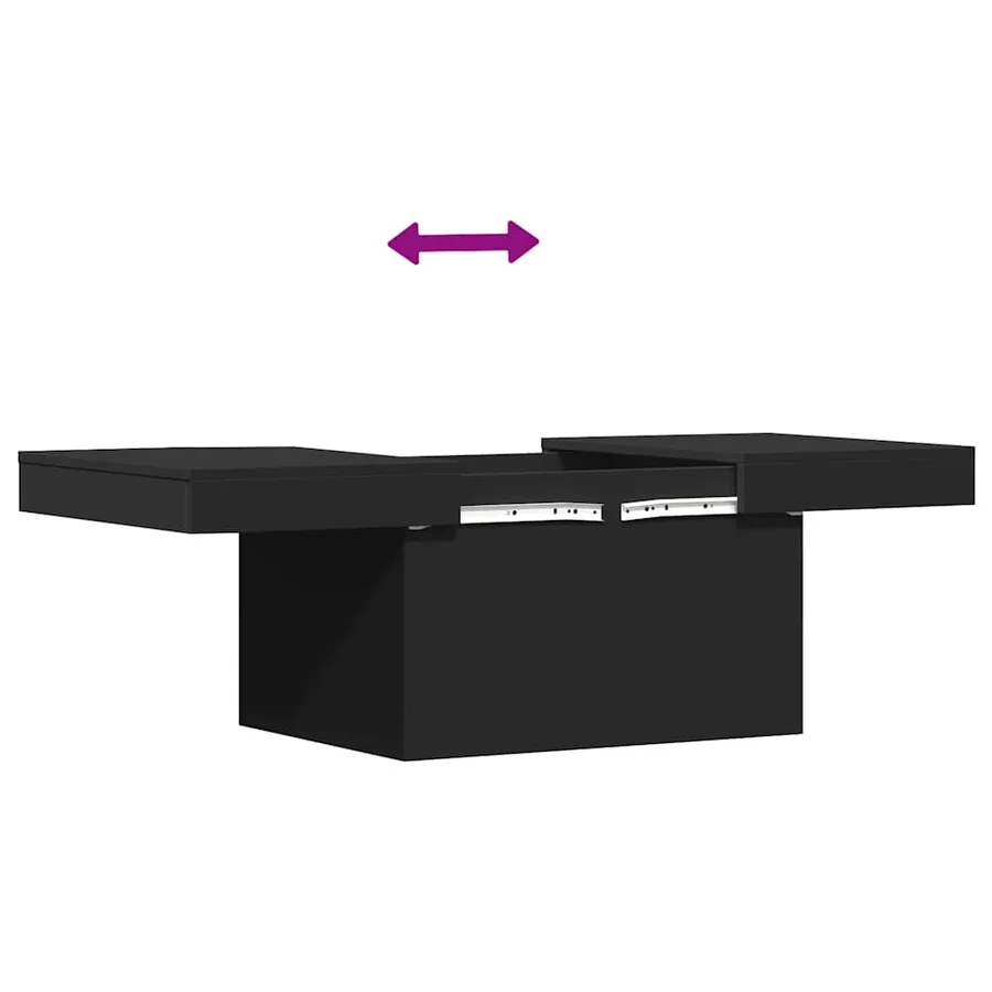 Table basse noir 80x55x40 cm bois d'ingénierie - 9