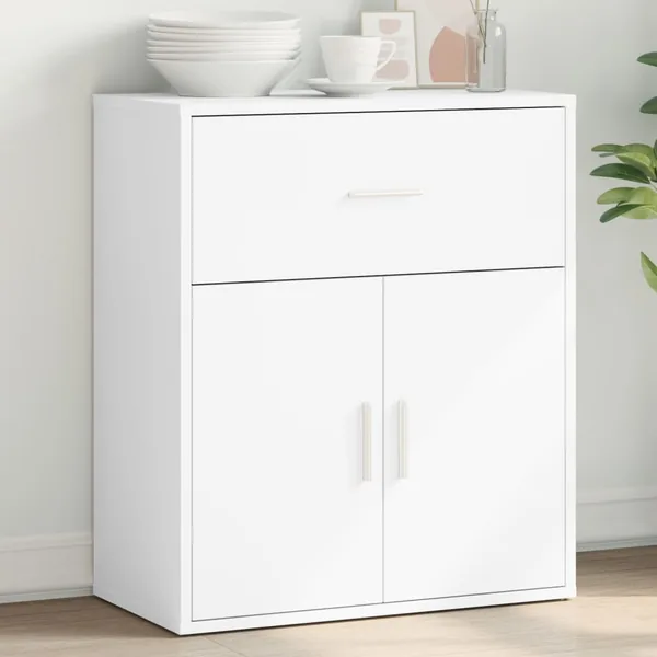 Buffet blanc 60x31x70 cm bois d'ingénierie