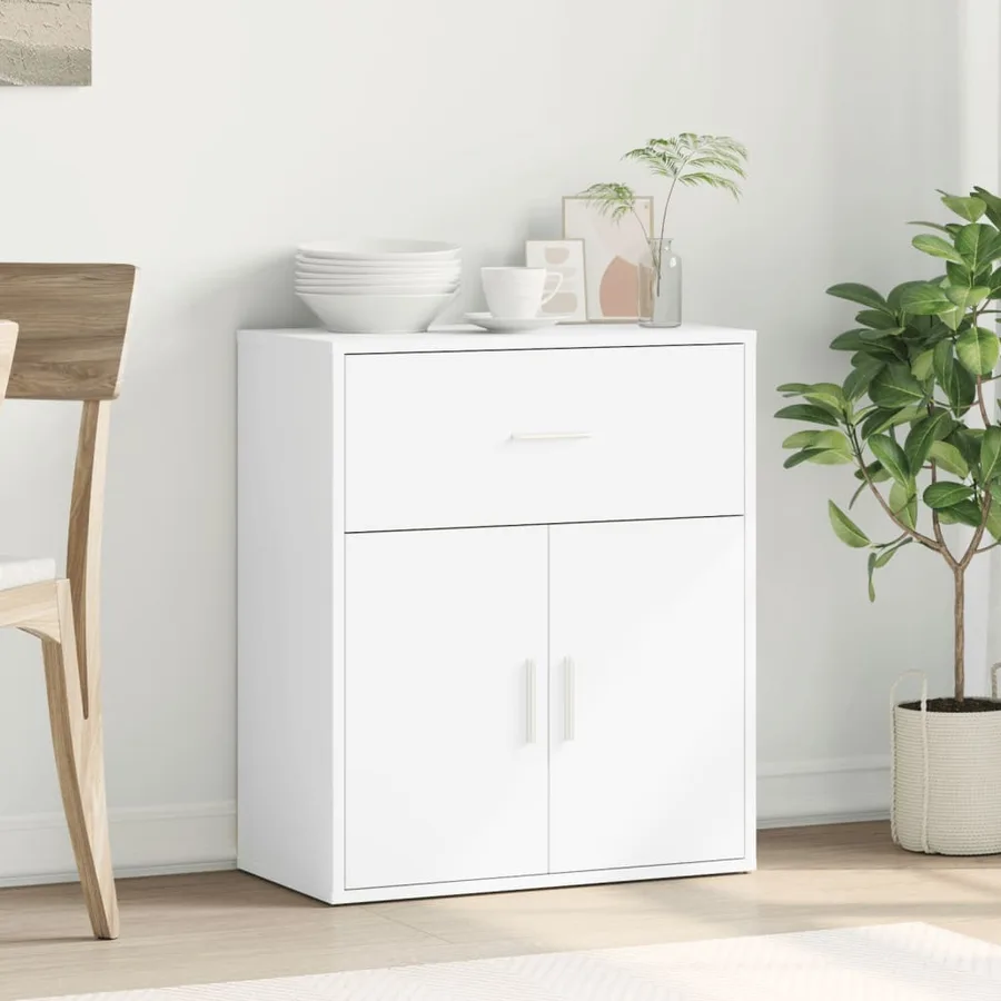 Buffet blanc 60x31x70 cm bois d'ingénierie - 3