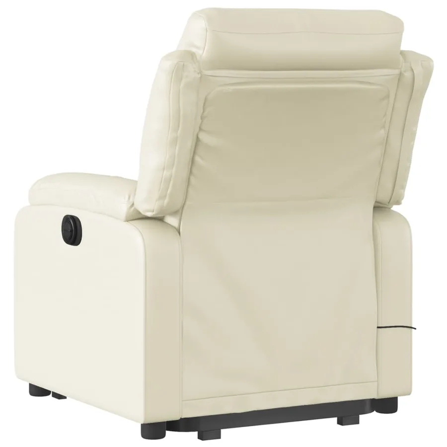 Fauteuil inclinable de massage Crème Similicuir - 5
