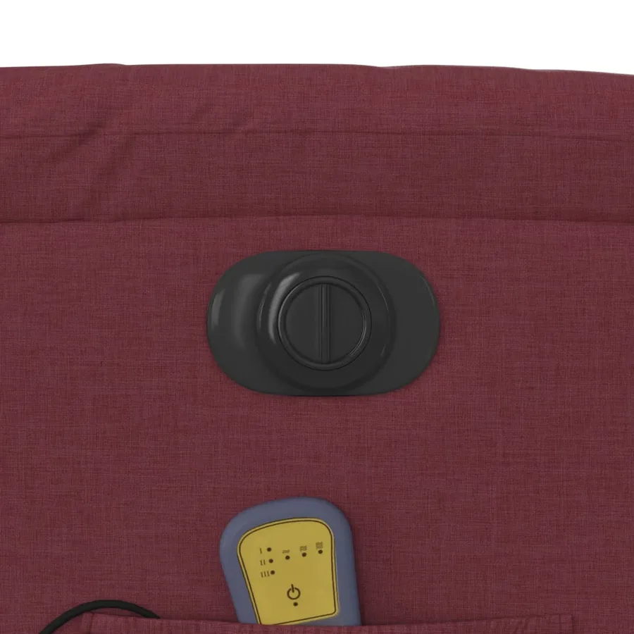 Fauteuil inclinable de massage électrique Rouge bordeaux Tissu - 12
