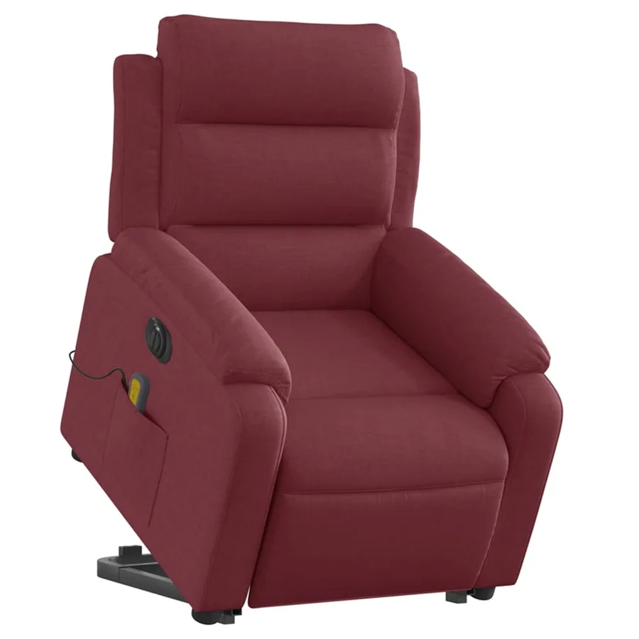 Fauteuil inclinable de massage électrique Rouge bordeaux Tissu - 3