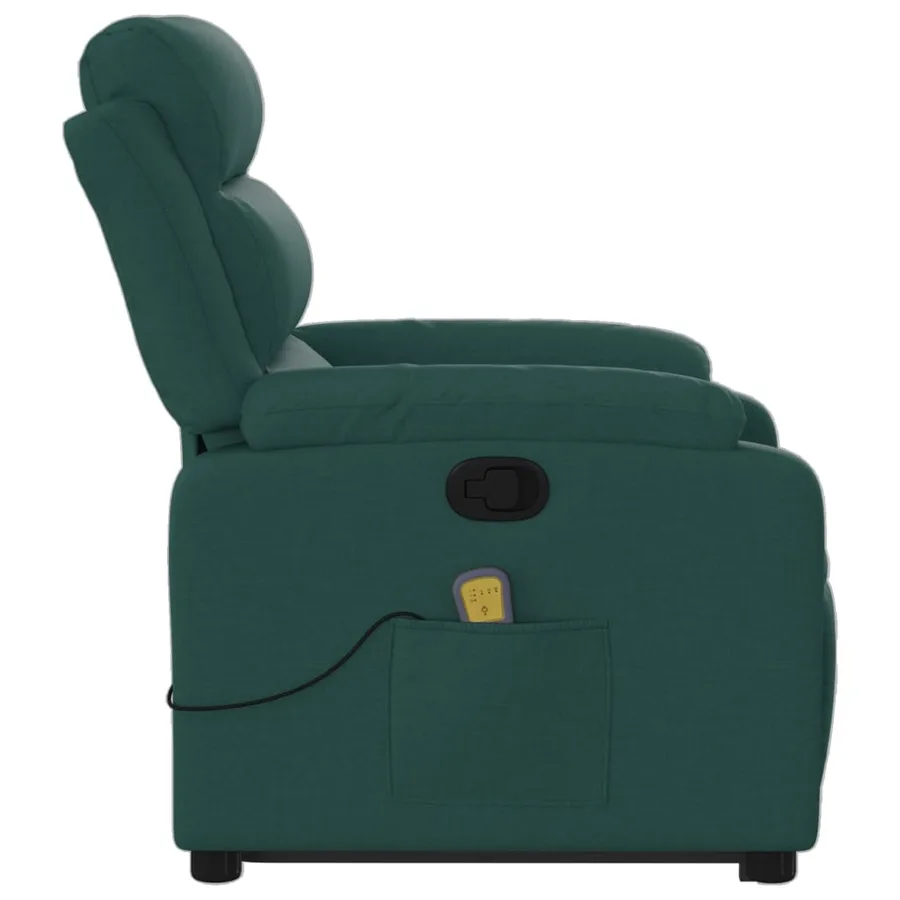 Fauteuil inclinable de massage Vert foncé Tissu - 10