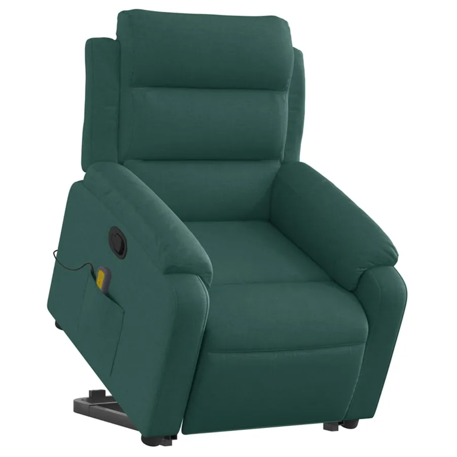 Fauteuil inclinable de massage Vert foncé Tissu - 3