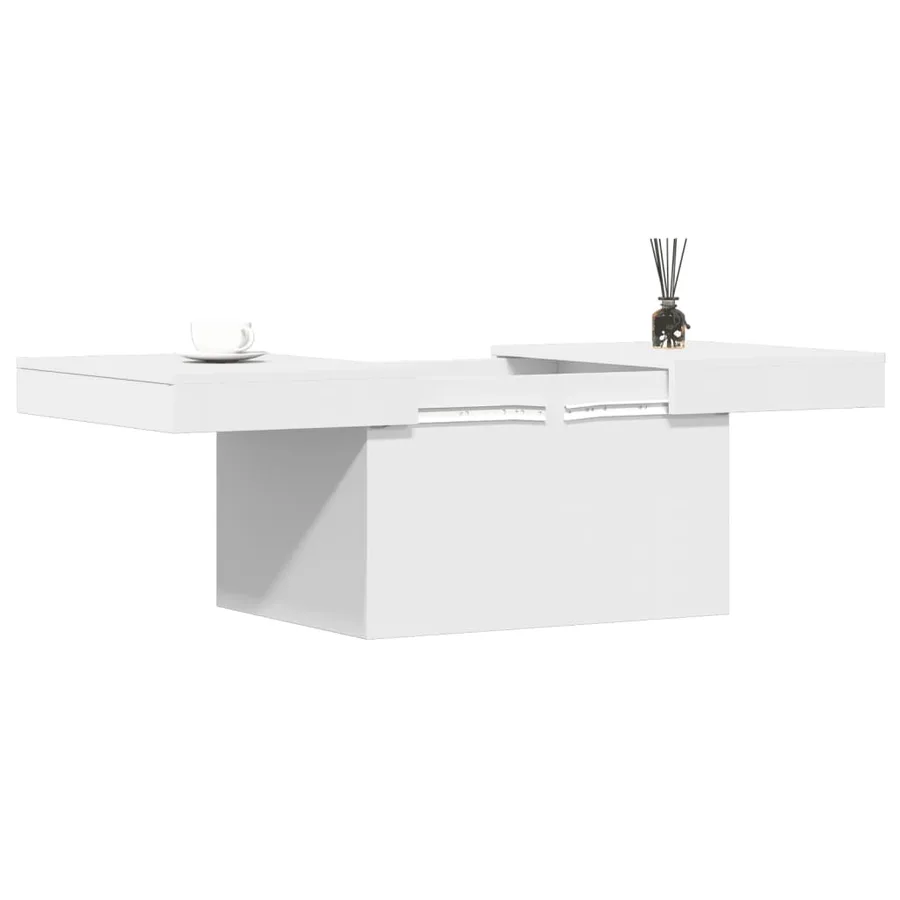 Table basse blanc 100x55x40 cm bois d'ingénierie - 4