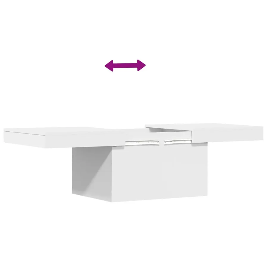 Table basse blanc 100x55x40 cm bois d'ingénierie - 9