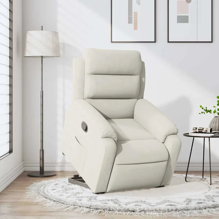 Fauteuil inclinable Crème Velours - 15