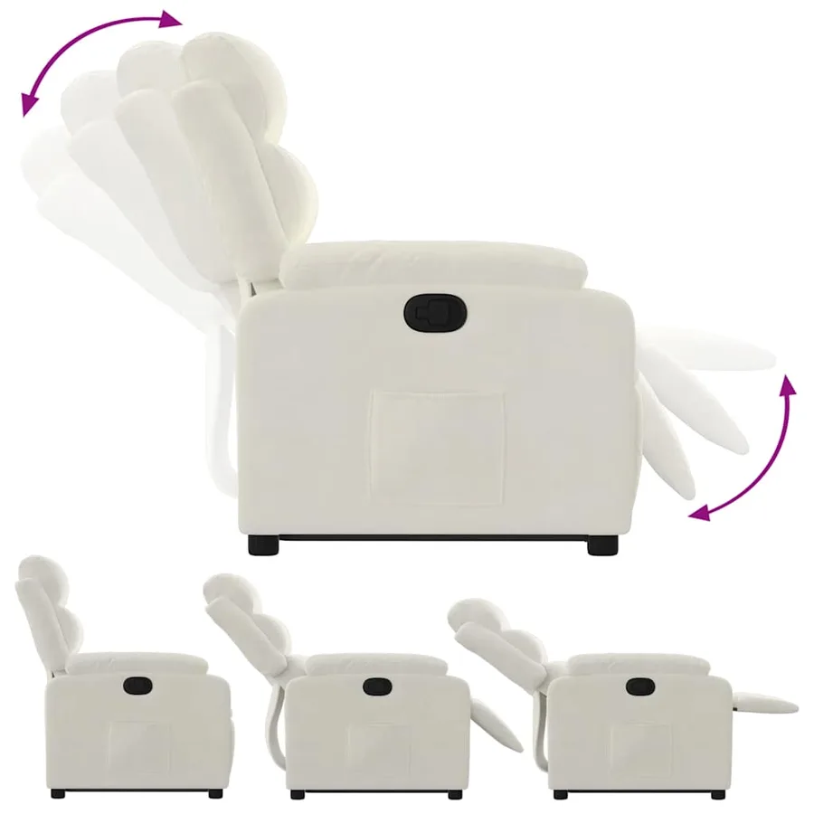 Fauteuil inclinable Crème Velours - 7