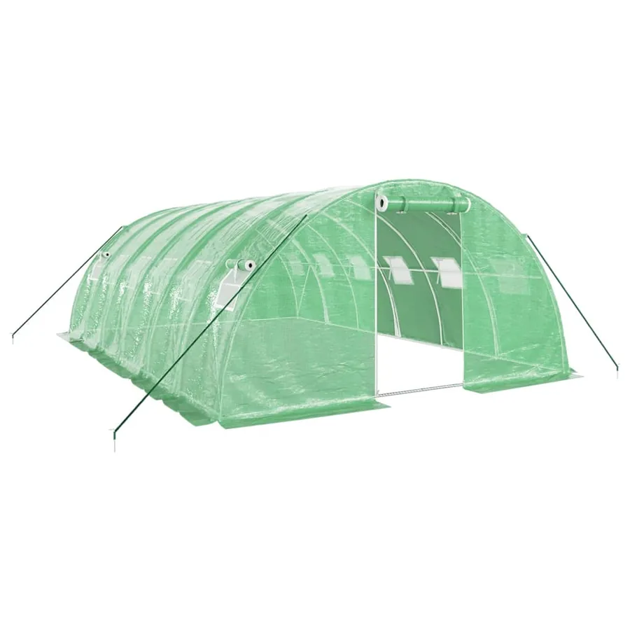 Serre avec cadre en acier vert 24 m² 6x4x2 m - 2