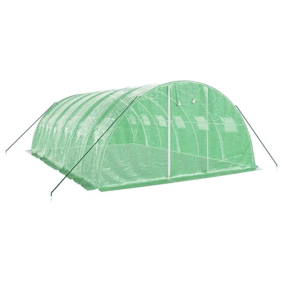 Serre avec cadre en acier vert 24 m² 6x4x2 m - 3