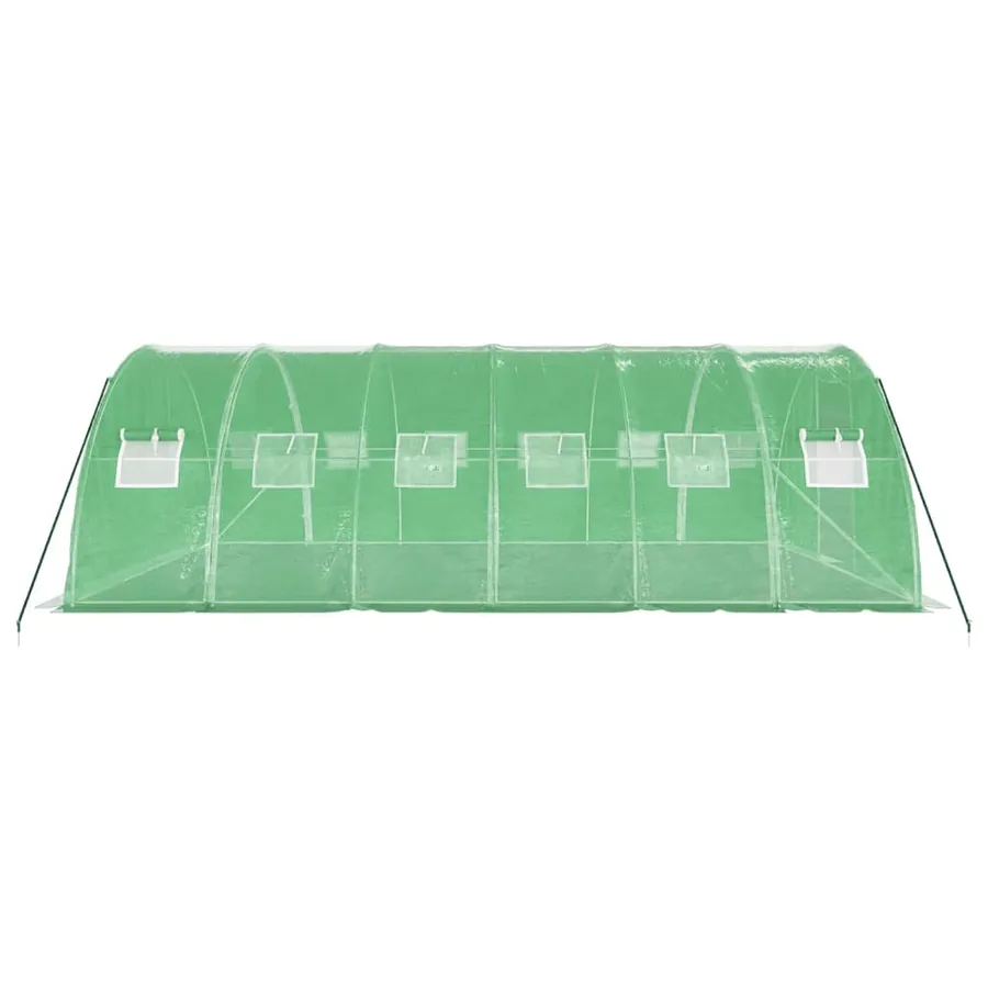 Serre avec cadre en acier vert 24 m² 6x4x2 m - 5