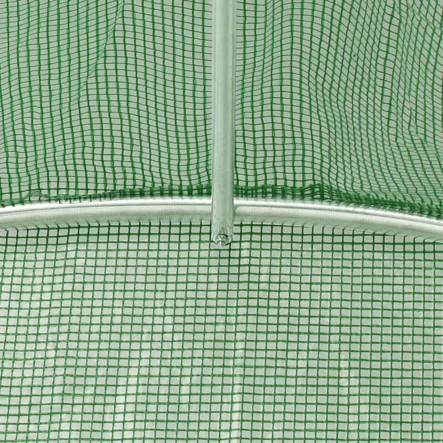 Serre avec cadre en acier vert 24 m² 6x4x2 m - 9