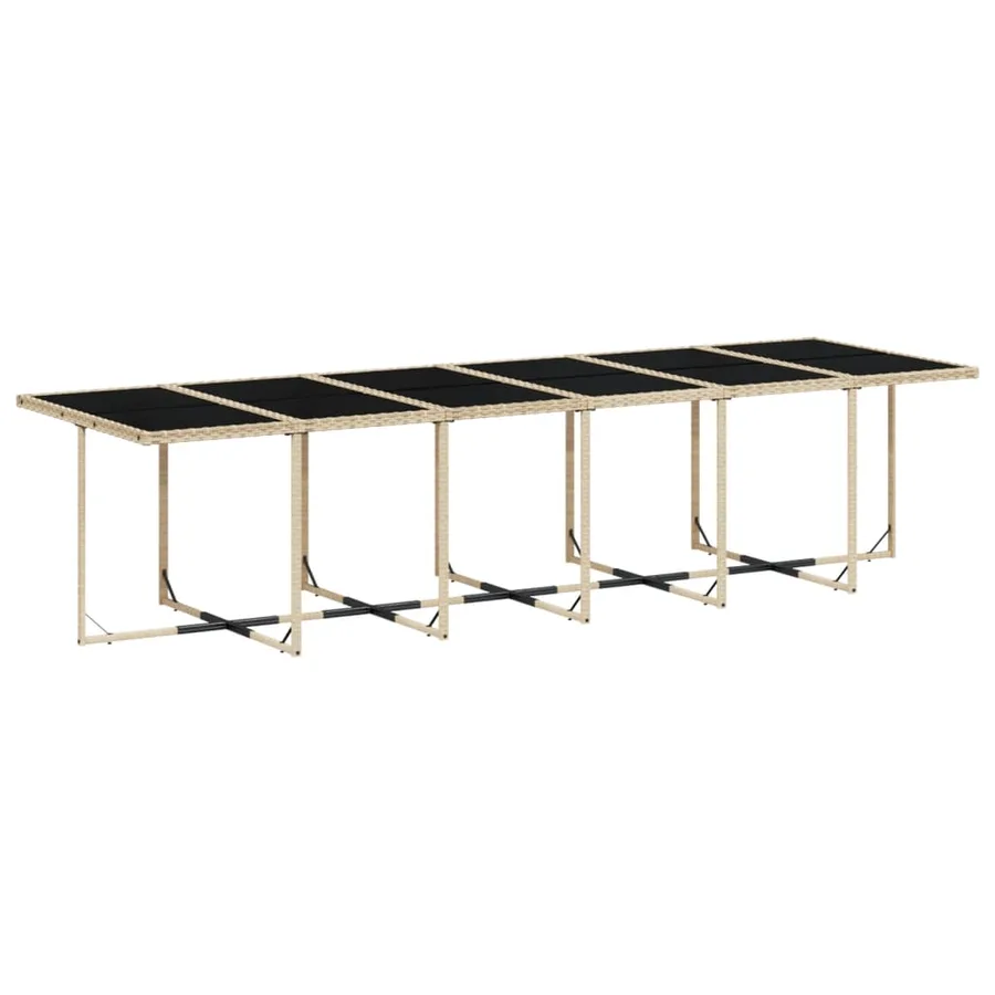 Ensemble à manger de jardin et coussins 13 pcs beige - 4