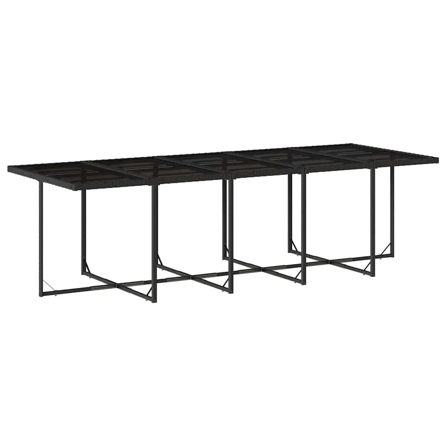 Ensemble à manger de jardin 15 pcs coussins noir résine tressée - 3