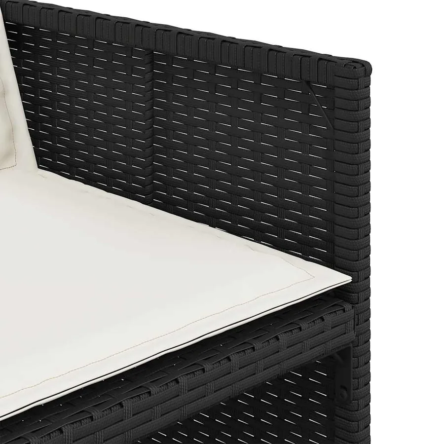Ensemble à manger de jardin 15 pcs coussins noir résine tressée - 7
