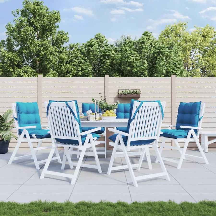 Coussins de chaise à dossier bas lot de 6 bleu clair