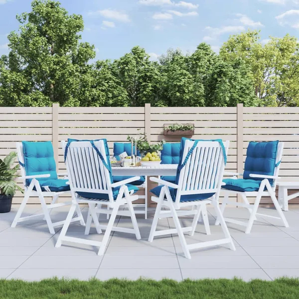 Coussins de chaise à dossier bas lot de 6 bleu clair