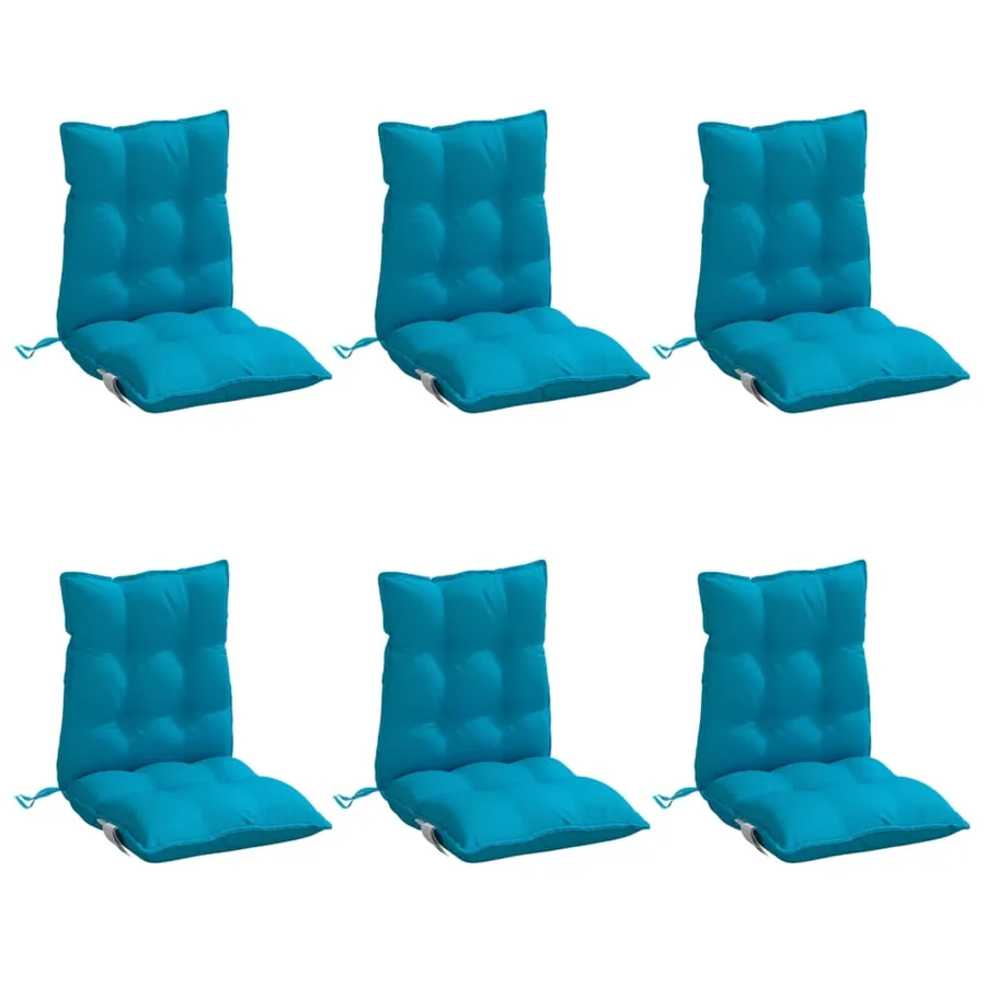 Coussins de chaise à dossier bas lot de 6 bleu clair - 3