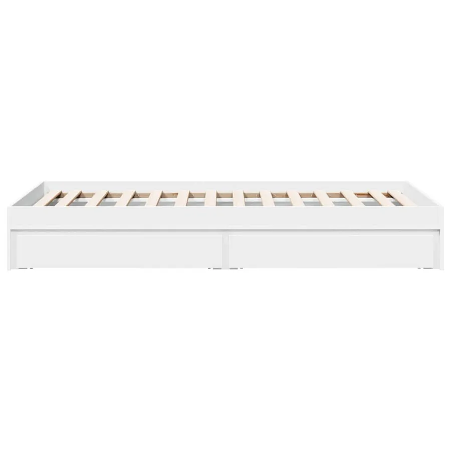 Cadre de lit avec tiroirs sans matelas blanc 75x190 cm - 5