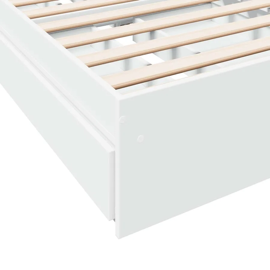 Cadre de lit avec tiroirs sans matelas blanc 75x190 cm - 8