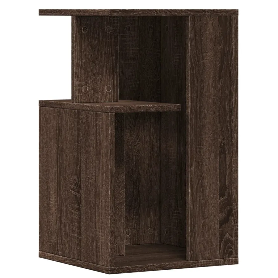 Table d'appoint chêne marron 35x35x60 cm bois d'ingénierie - 7