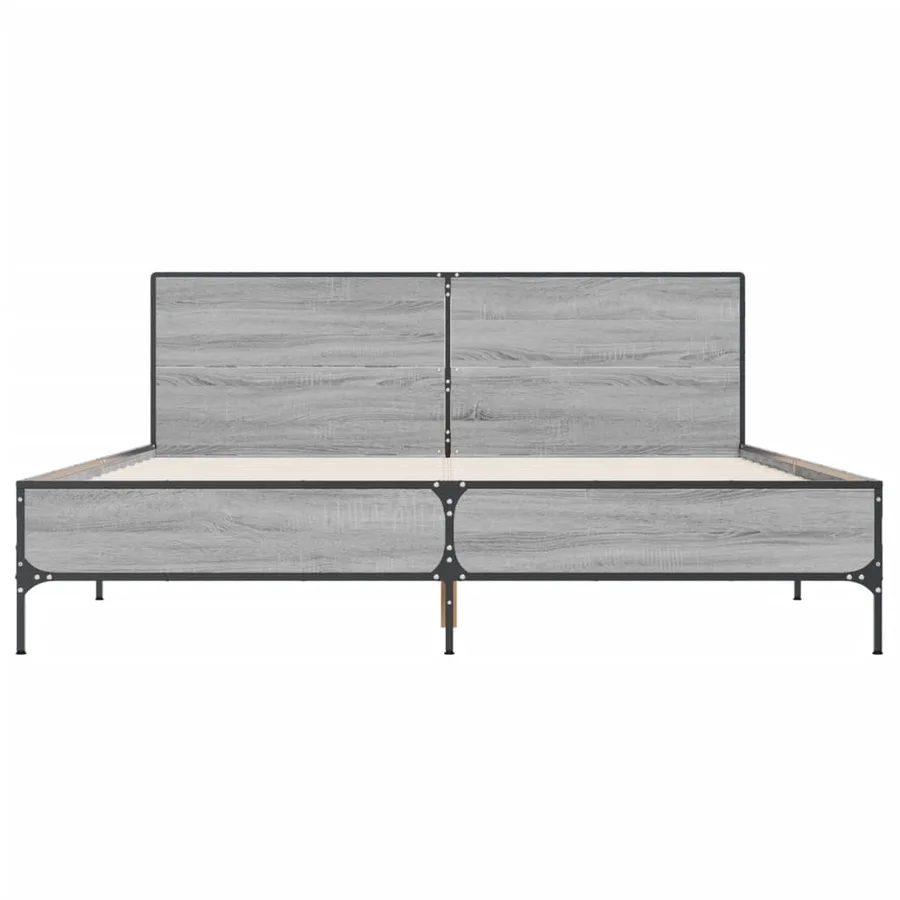 Cadre de lit sans matelas sonoma gris 120x200 cm - 4