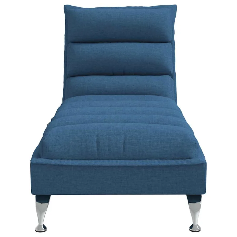 Chaise longue de massage avec coussins bleu tissu - 4