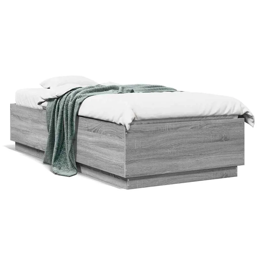 Cadre de lit sans matelas sonoma gris 100x200 cm - 2