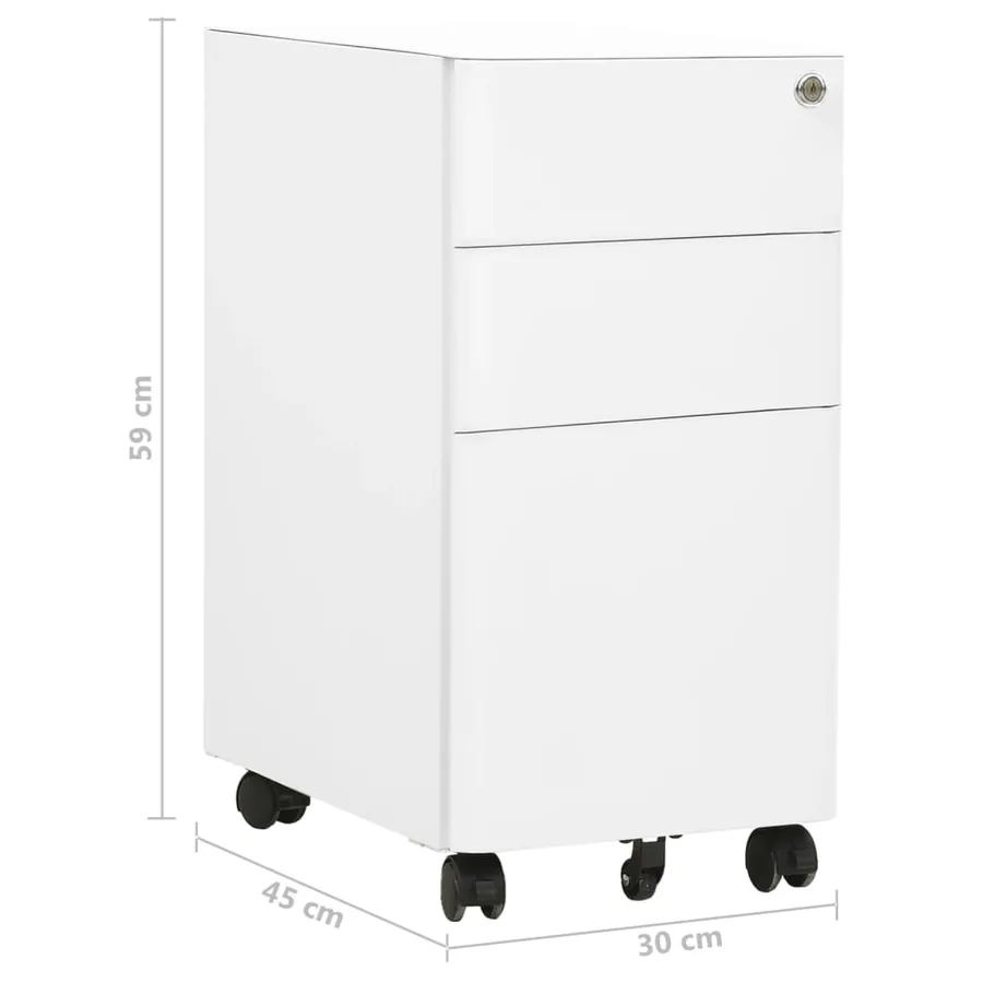 Classeur mobile Blanc 30x45x59 cm Acier - 12