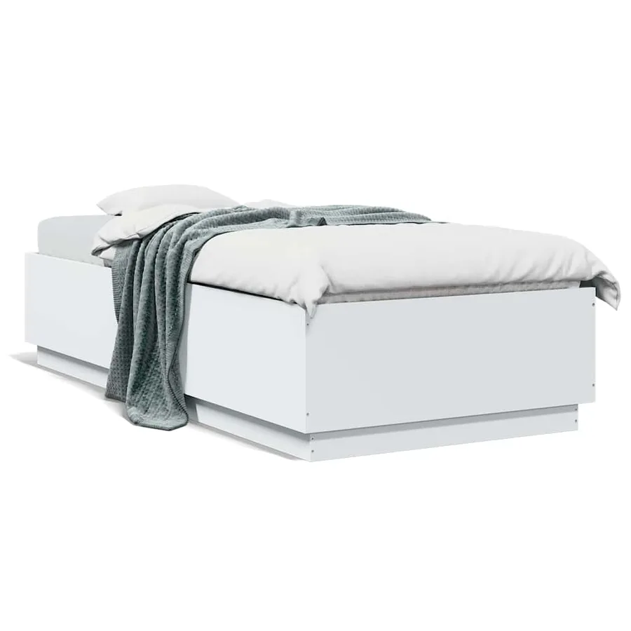 Cadre de lit sans matelas blanc 100x200 cm - 2