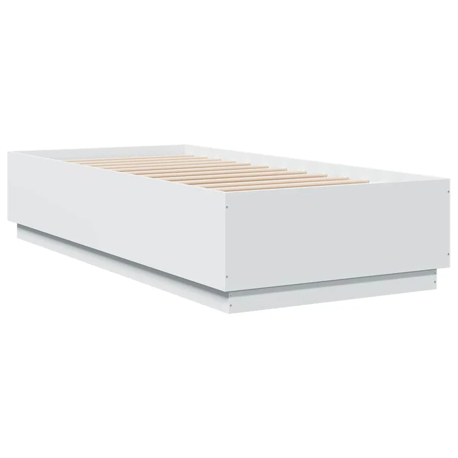 Cadre de lit sans matelas blanc 100x200 cm - 3