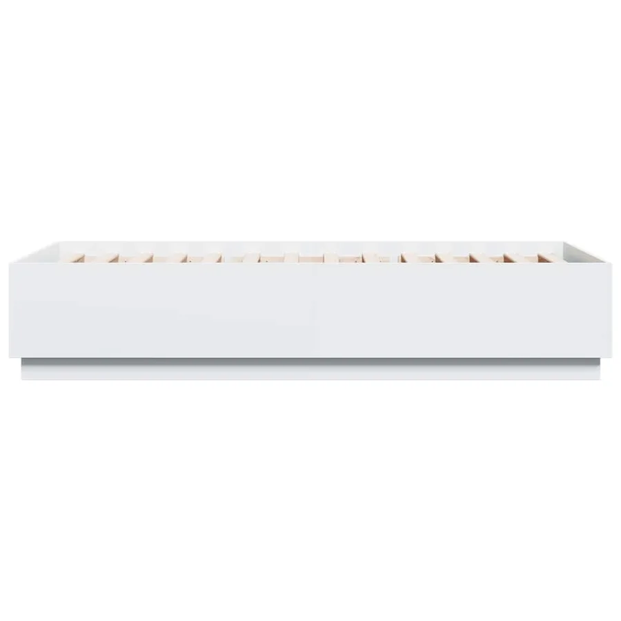 Cadre de lit sans matelas blanc 100x200 cm - 5