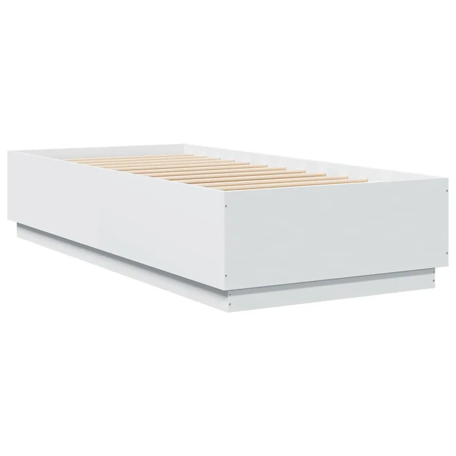 Cadre de lit sans matelas blanc 100x200 cm - 6