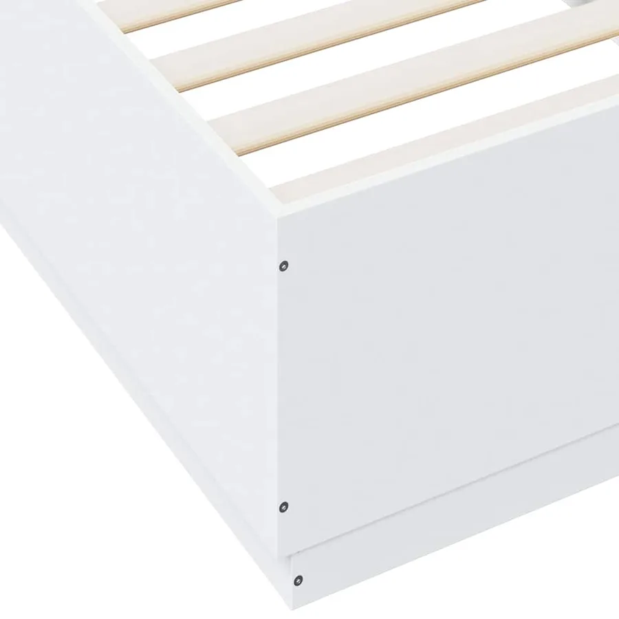 Cadre de lit sans matelas blanc 100x200 cm - 7
