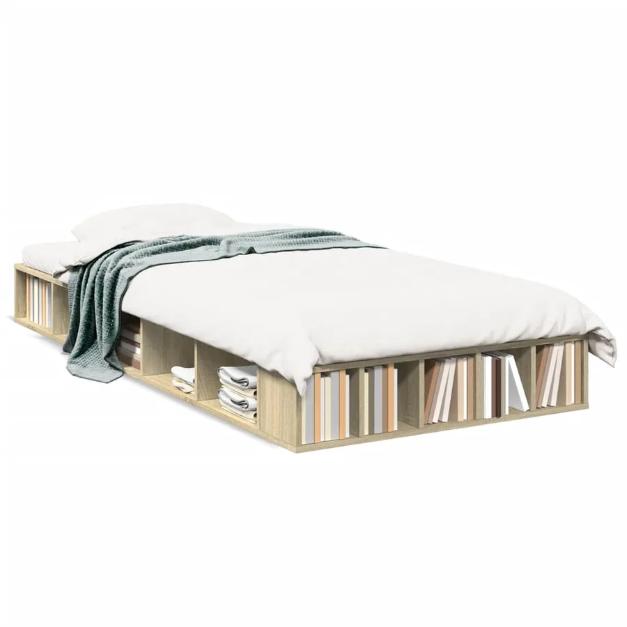 Cadre de lit sans matelas chêne sonoma 100x200 cm - 2