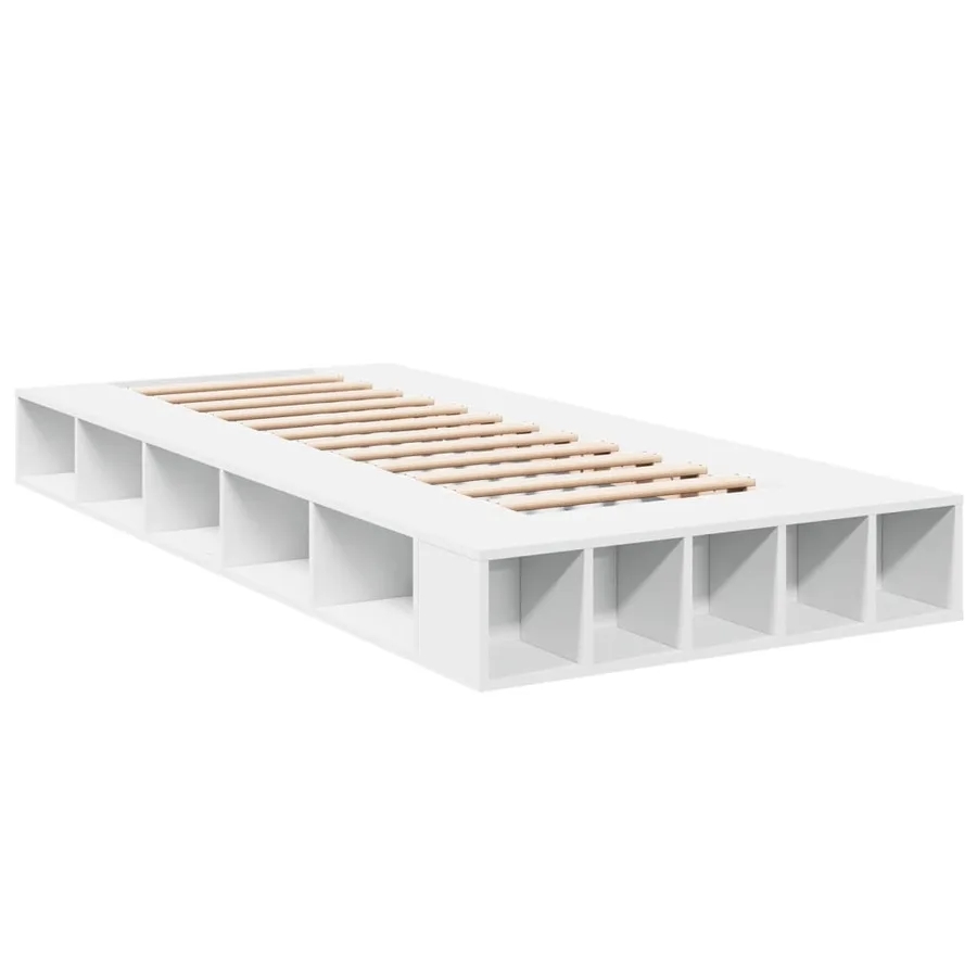 Cadre de lit sans matelas blanc 100x200 cm - 3