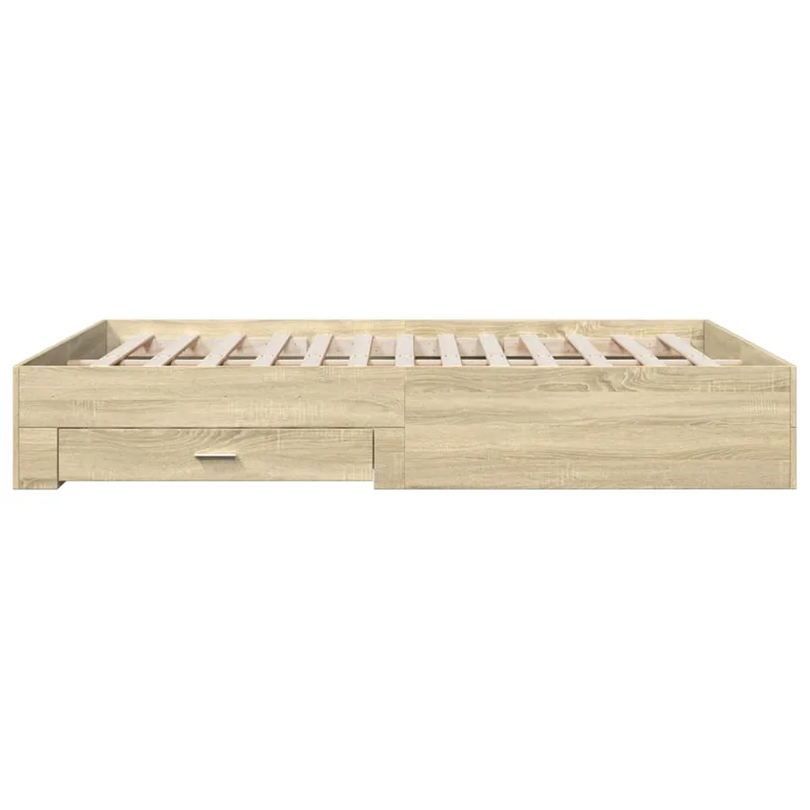 Cadre de lit avec tiroirs sans matelas chêne sonoma 150x200 cm - 5
